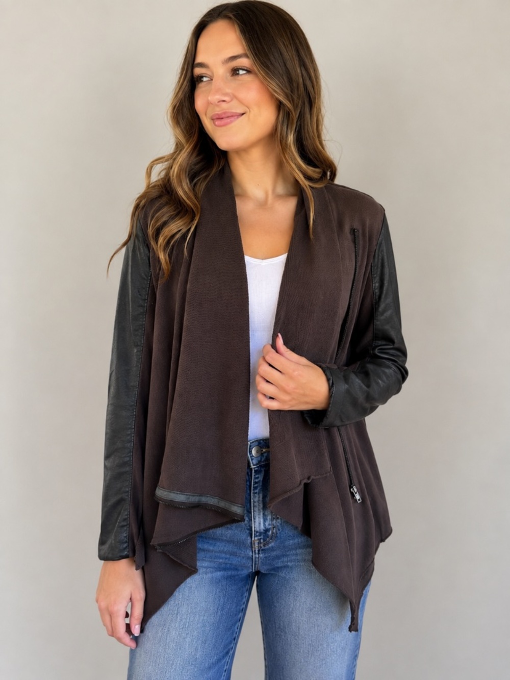 BlankNYC Moto Jacket Wrap Faux Vegan Leather – Size Medium